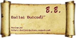 Ballai Bulcsú névjegykártya